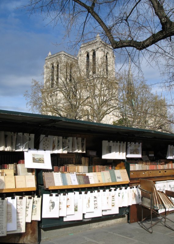 Bei den Bouquinistes entlang der Seine gibt es ausser Bcher auch Bilder zu kaufen.
(12.04.2008)