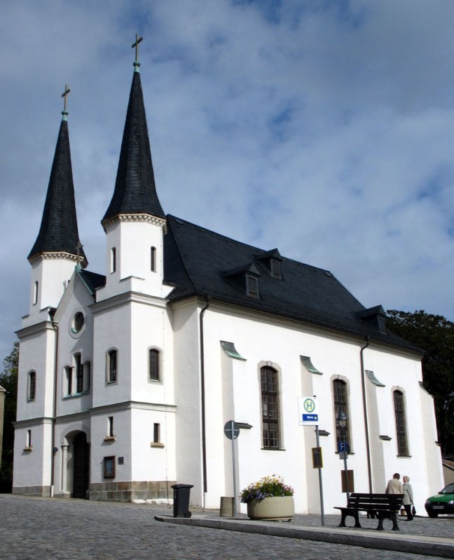 Bergstadt Schneeberg (Erzgebirge), Hospitalkirche St. Trinitatis (erbaut 1567–1575); 19.09.2007
