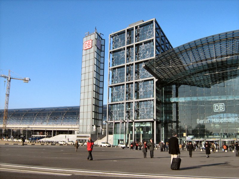 Berlin - Blick zum Hauptbahnhof 31.12.2008