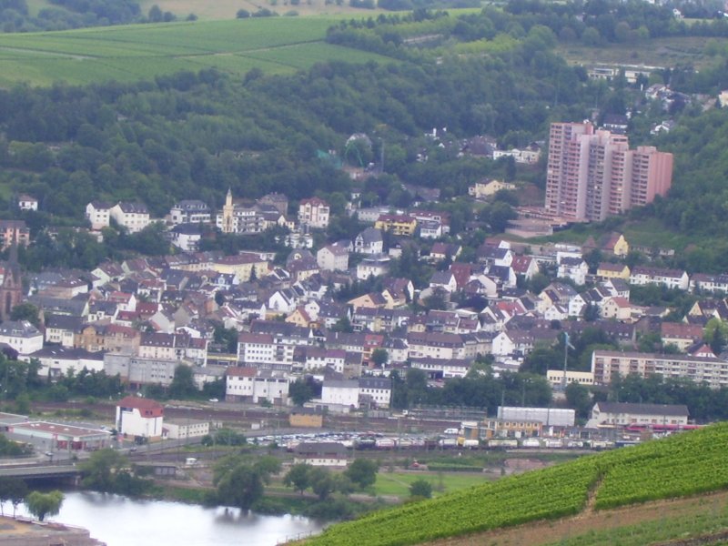 Bingen am Rhein, fotografiert vom Niederwalddenkmal. 24.07.2007