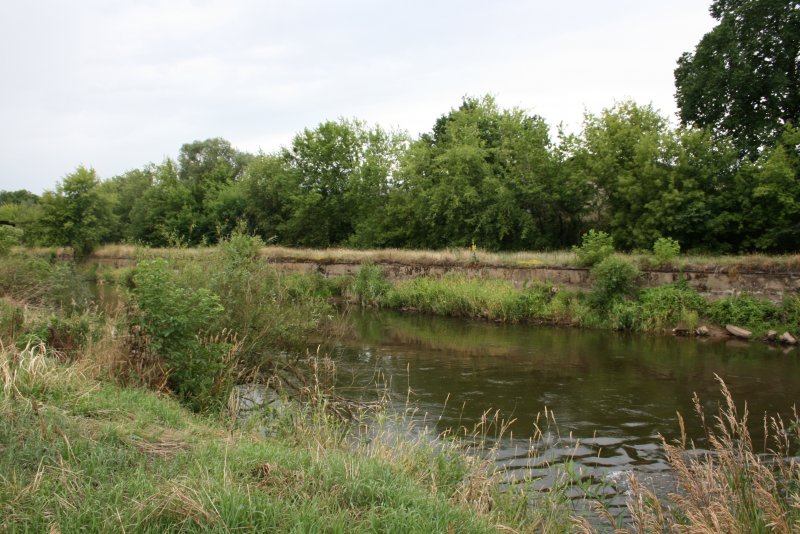 Blick auf das alte Hafenbecken von Guben