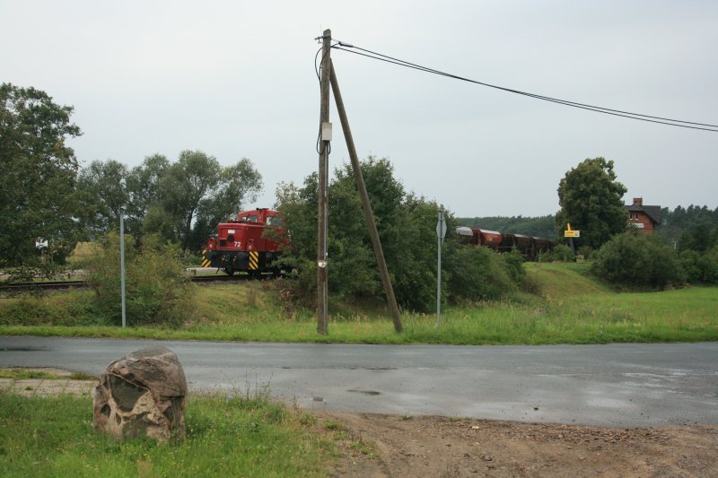 Blick auf den Boerner Kies Betriebsbahnhof im Ortsteil Schlagsdorf