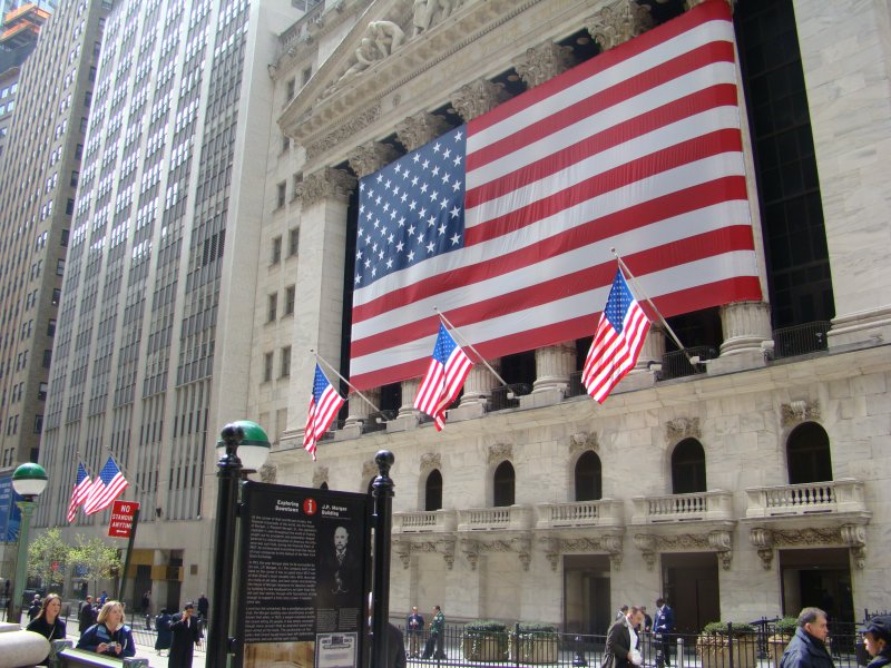 Blick auf die Börse in New York City. Aufgenommen am 08.04.08