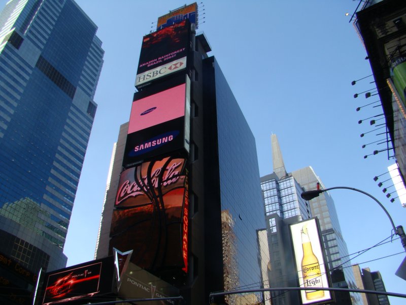Blick auf dem Times Square/Broadway/ Seventh Avenue. Aufgenommen am 08.04.08
