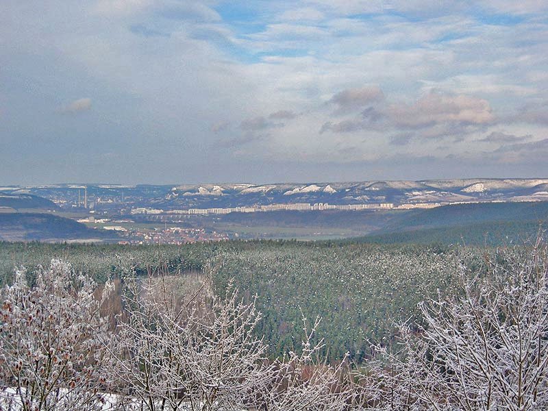 Blick auf Jena von der Leuchtenburg. Aufgenommen im Dezember 2004.