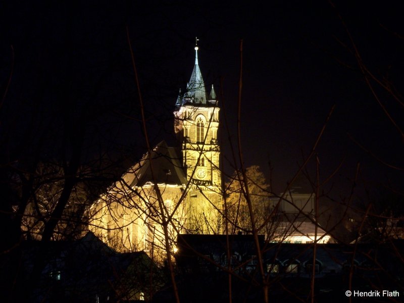 Blick auf die St.-Katharinenkirche in Buchholz (Erzgebirge) am 21.11.2007