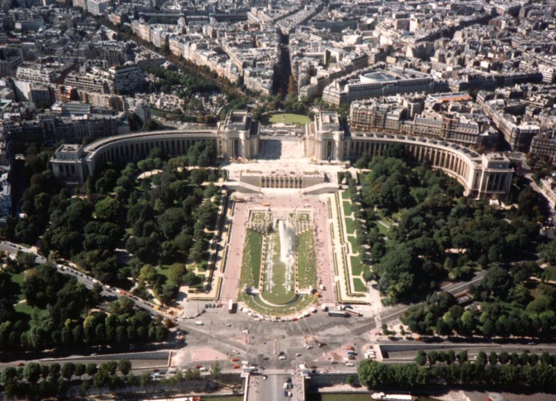 Blick vom Eifelturm auf's  Palais de Chailot 