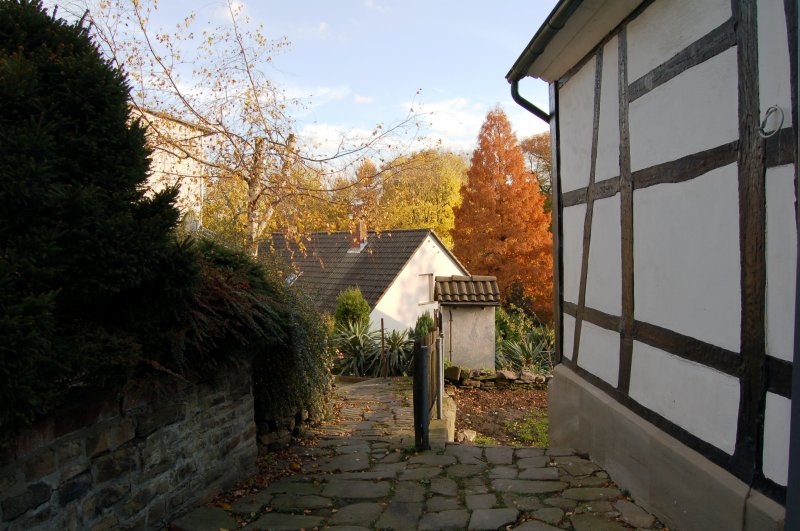 Blick in ein Seitengsschen der Altstadt Hattingen-Blankenstein.