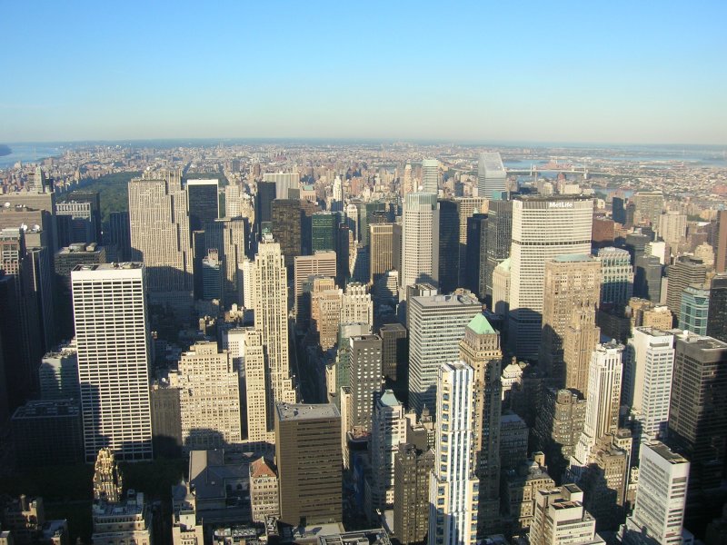 Blick vom Empire State Building in nrdlicher Richtung Central Park
am 08.10.2006.