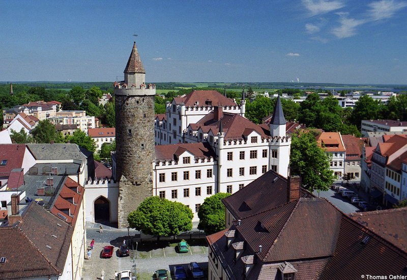 Blick vom Reichenturm nach Norden zum Wendischen Turm; Mai 2005.