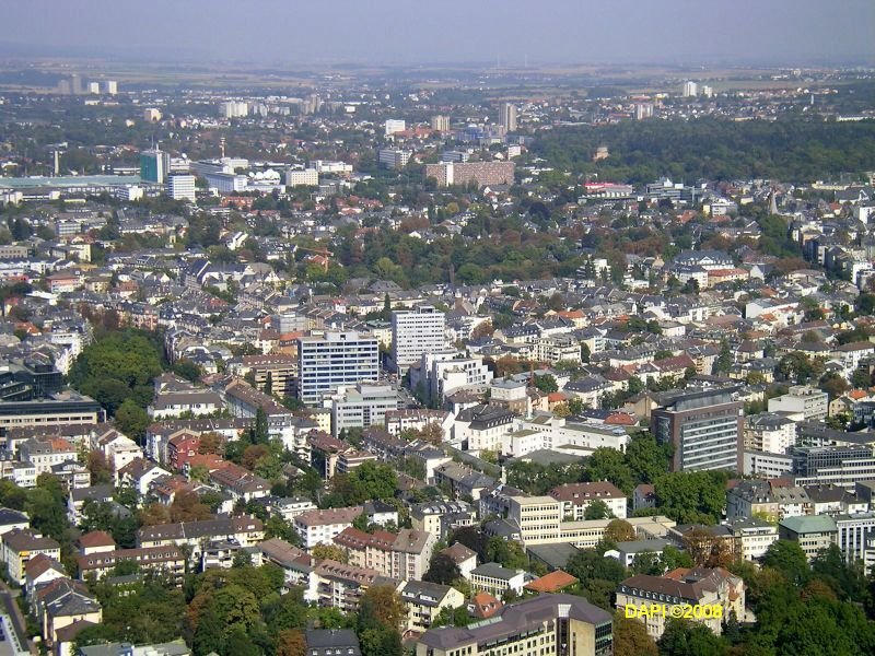 Blick Richtung Nord-Osten vom Main-Tower aus gesehen.