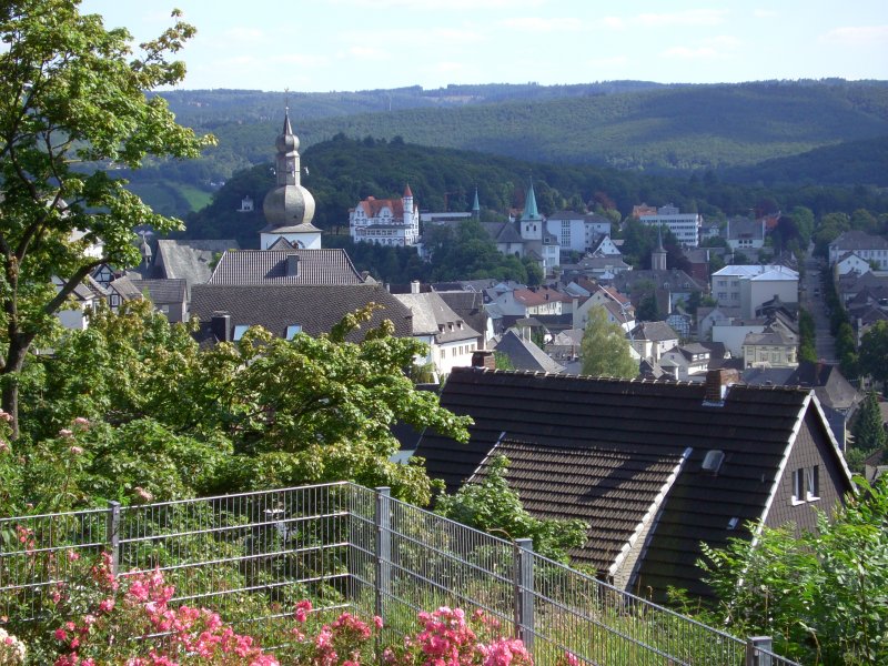 Blick vom Schloberg zur Altstadt. (Aufnahme:Juli 2008)