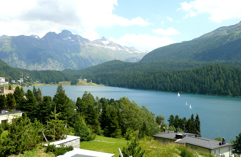 Blick von St.Moritz auf den St.Moritzer See am 24.07.2009