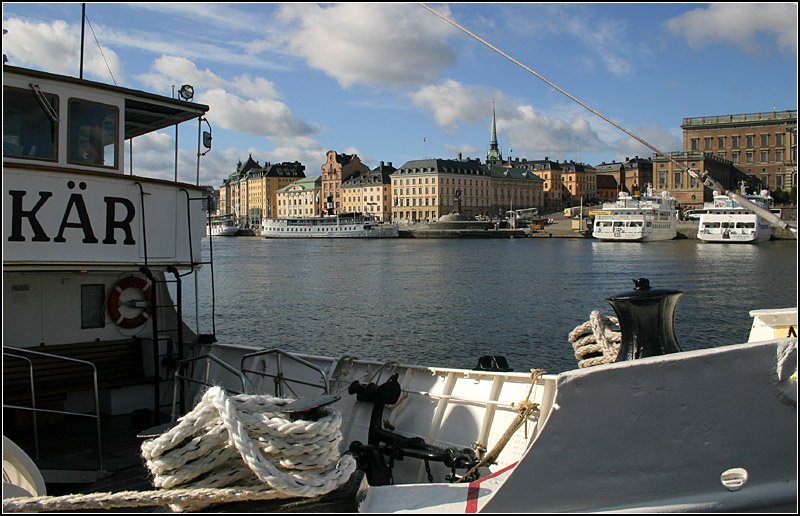 Blick ber den Dampfer Storskr nach Gamla stan. 18.8.2007 (Matthias)