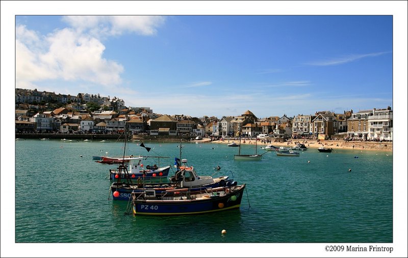 Blick ber den Hafen von St. Ives, Cornwall UK.