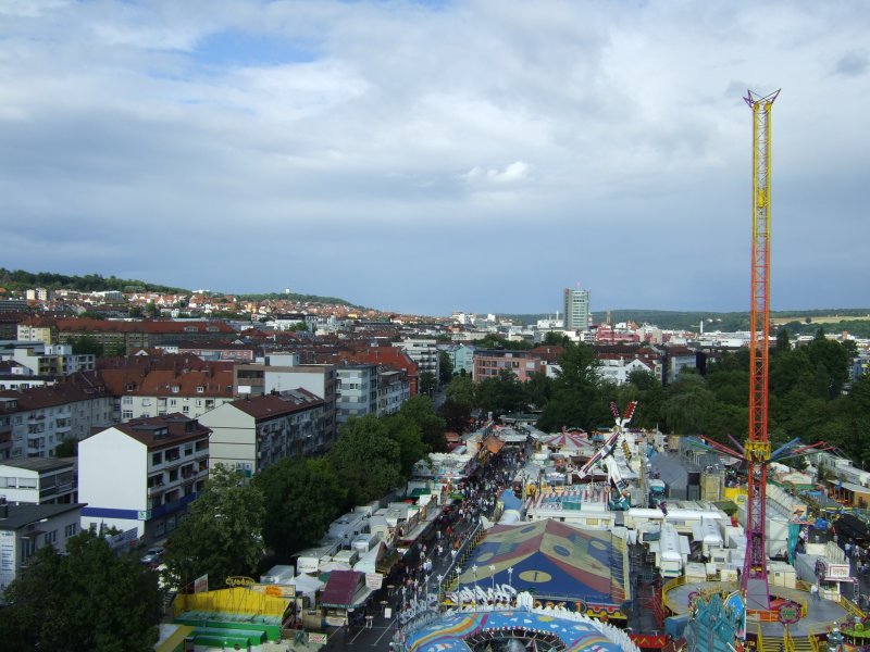 Blick ber die  Pforzemer Mess  und die Pforzheimer West-und Innenstadt. 23. Juni 2007.