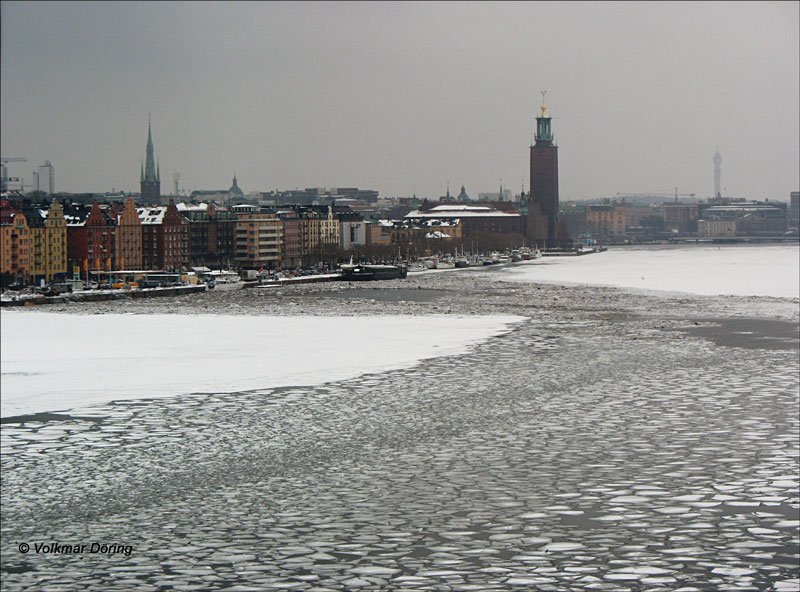 Blick ber Riddarfjrden zum Radhuset - Stockholm,14.03.2006
