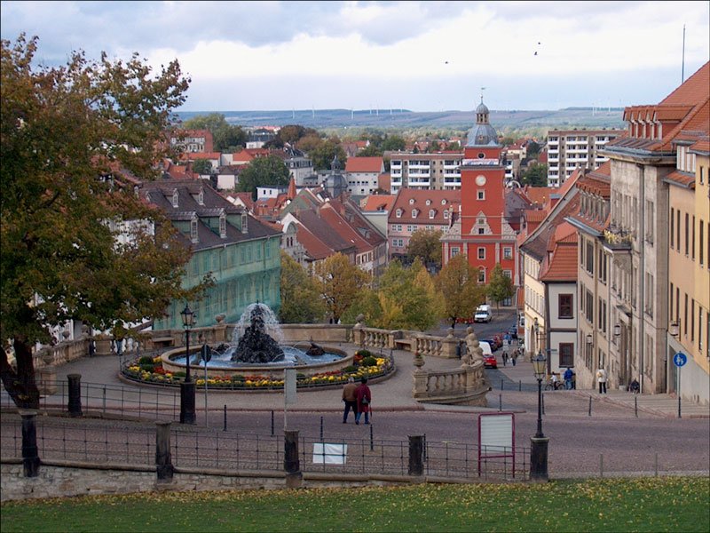 Blick in das Zentrum von Gotha mit dem Rathaus; 07.10.2003
