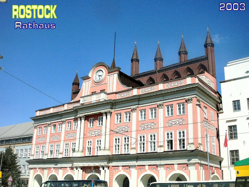 Blick zum Rathaus Rostock, 2003