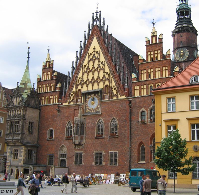 Breslau (Wroclaw), am Rathaus (Ratusz), 01.06.2005
