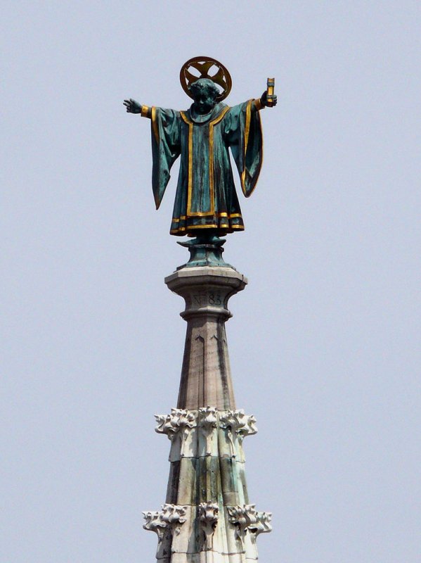 Das Mnchner Mannel auf der Spitze des Turmes vom Neuen Rathaus; Mnchen, 31.07.2009
