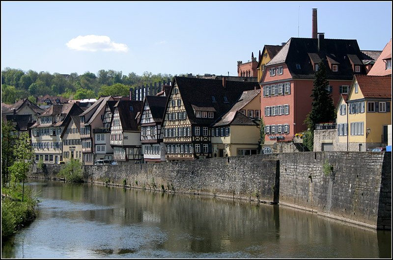 Der Kocher in Schwbisch Hall, Blick von der Henkersbrcke. 05.05.2008 (Matthias)