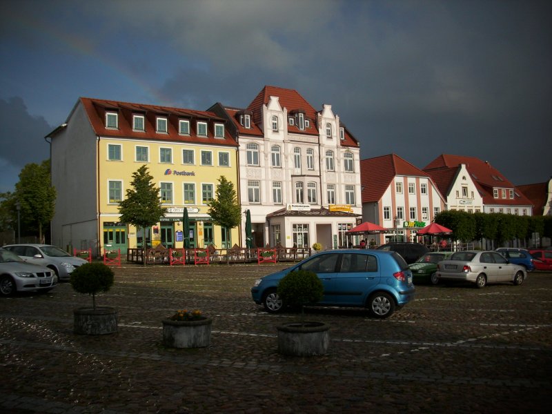Der Marktplatz von Bergen/Rgen am 21.Juni 2009.