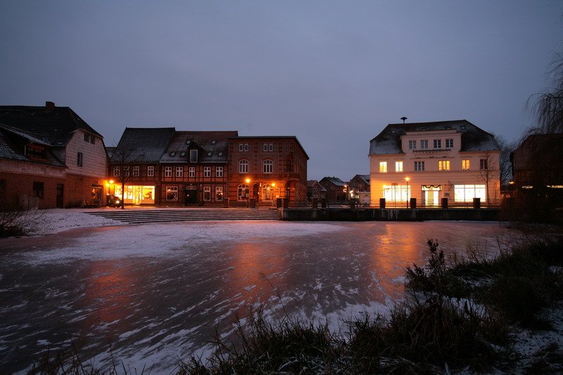 Der Mhlenteich kurz vor Sonnenaufgang. 07.01.2009