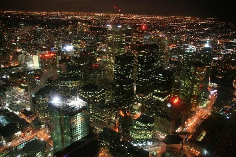 Der nächtlich Blick über Toronto Downtown; 24.01.2009