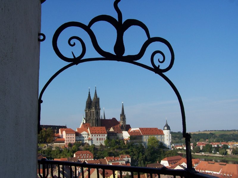 Die Albrechtsburg in Meien, vom Turm der Frauenkirche aus gesehen. Datum: 25.09.2005