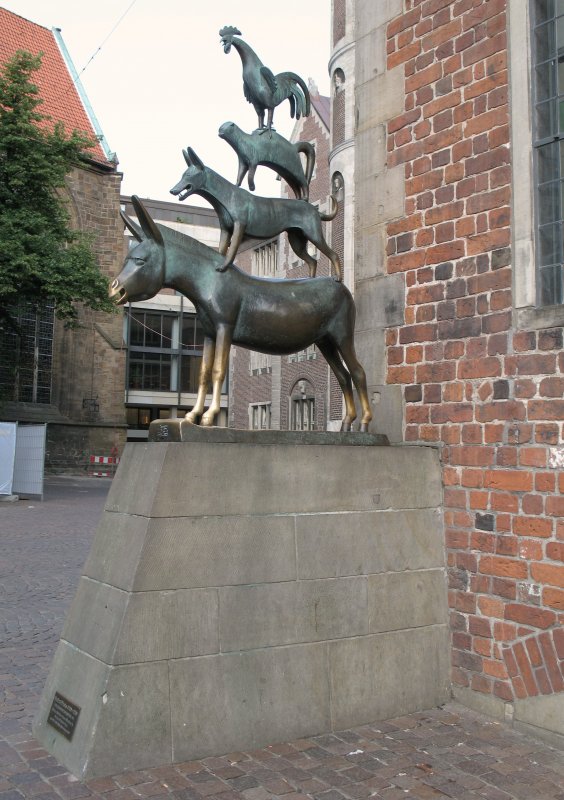 Die Bremer Stadtmusikanten die niemals in Bremen ankamen.
Ein weiteres Wahrzeichen der Stadt Bremen.