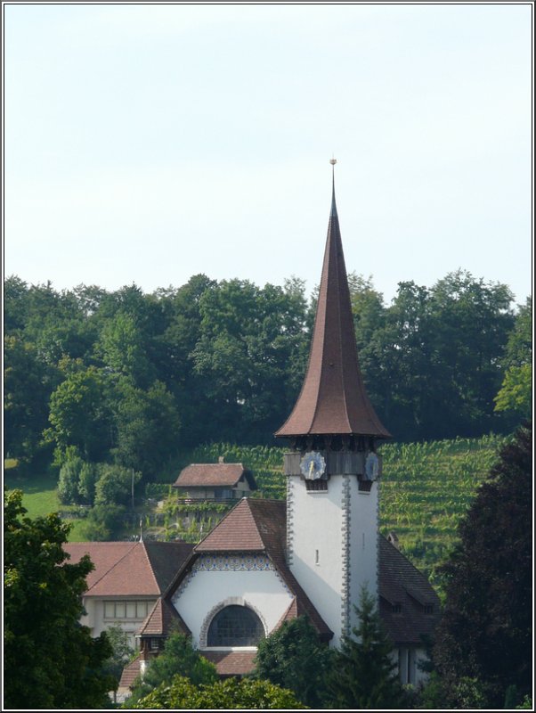 Die Kirche von Spiez aufgenommen whrend eines Abendspaziergangs am 28.07.08. (Jeanny)