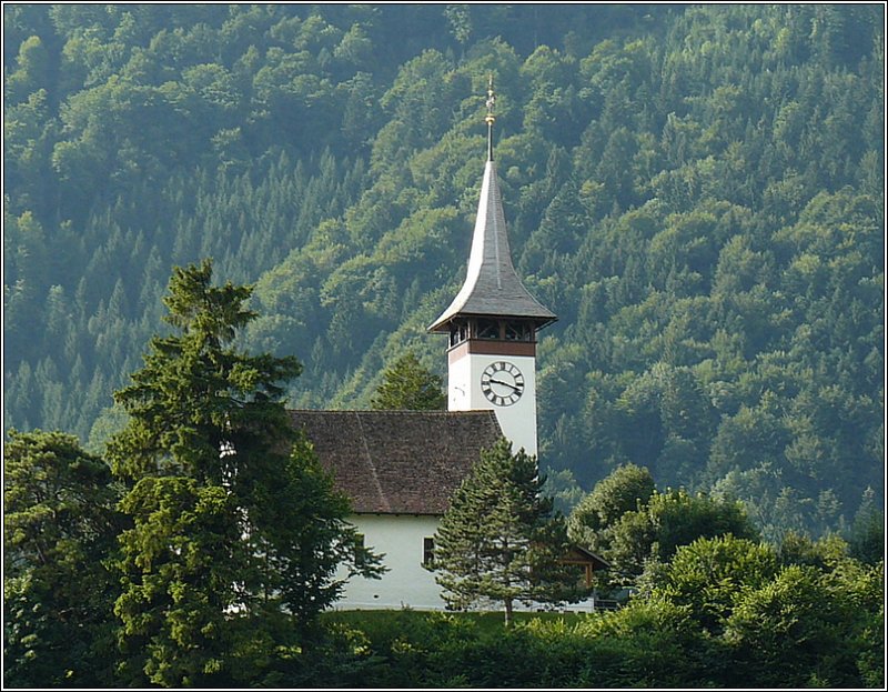 Die Kirche von Wimmis am Niesen wurde wahrscheinlich im 9. Jahrhundert erbaut. 31.07.08 (Hans) 