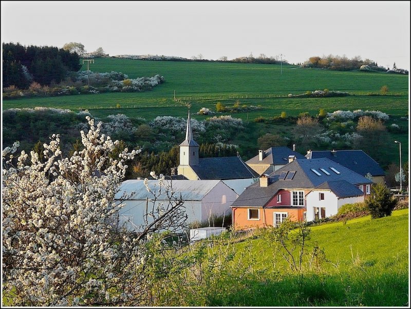 Die Ortschaft Erpeldange/Wiltz fotografiert im Abendlicht des 19.04.09 (Jeanny)