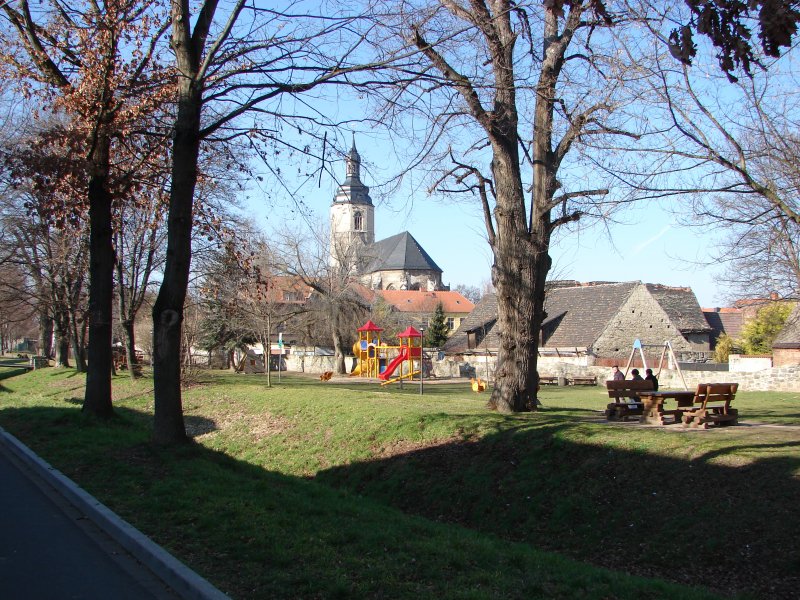 Die Unterpromenade in Laucha mit dem neuen Spielplatz
Aufnahme vom 24.02.2008