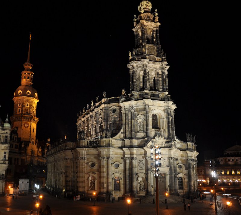Dresden - Kathedrale St. Trinitatis nachts - 31.08.2009