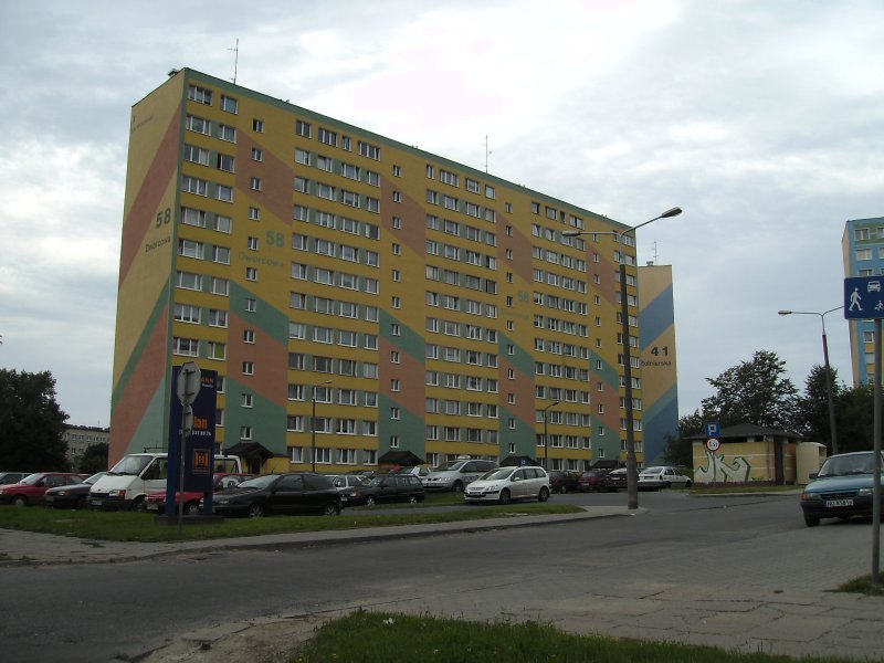Ein Blockhochhaus in Olsztyn