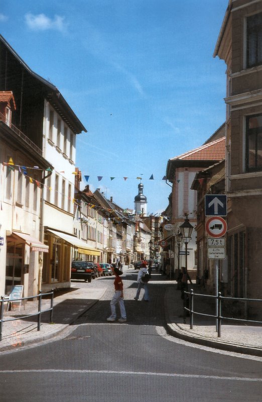 Eisenberg, Blicj Richtung Rathaus - Aufnahme von 2001