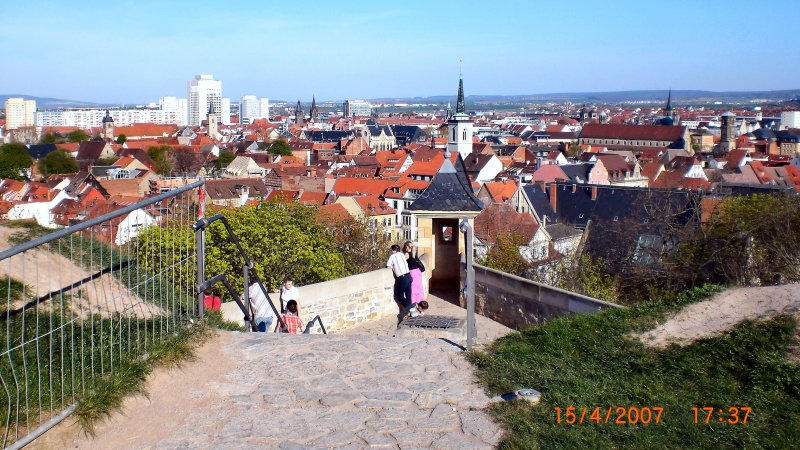 Erfurt - Auf der Festung Petersberg, Blick zur Stadt, Aufnahme von 2007