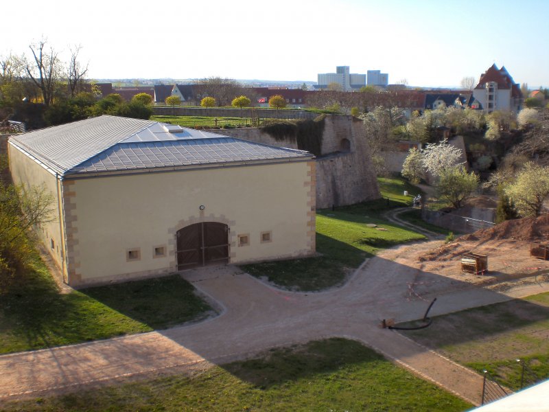 Erfurt, Festung Petersberg. Dieser Teil der Festung wurde erst in den letzen Jahren wieder in Ordnung gebracht. Die Aufnahme stammt vom April 2007.