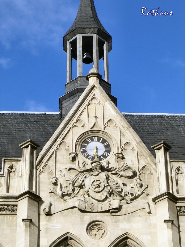 ERFURT, Fischmarkt, Detail Rathaus mit Uhr, Foto von 2005