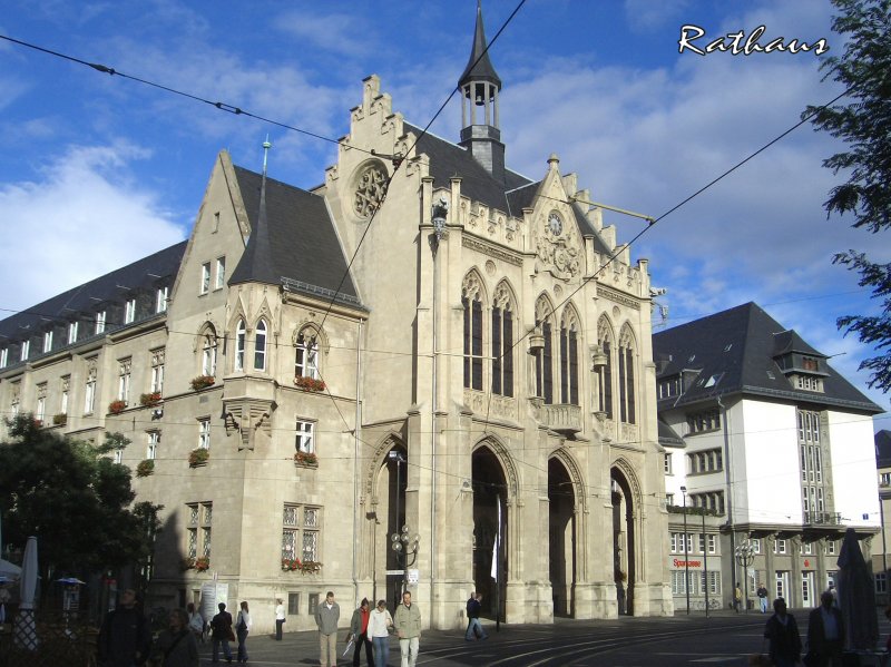 ERFURT, Fischmarkt, Rathaus, Foto von 2005