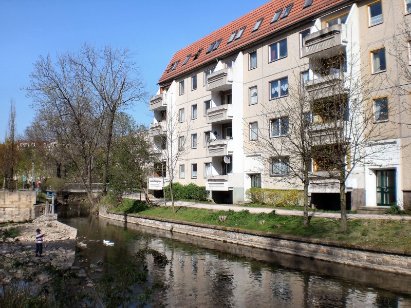 Erfurt, Neubauten am Venedig im April 2007