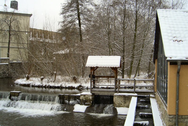 Erfurt, neue Mhle am Breitstrom im Winter, 8. 3. 2005