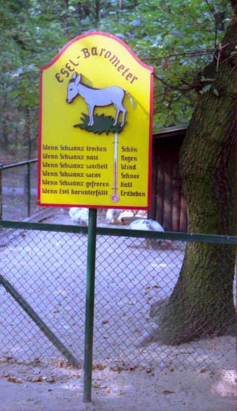 Esel - Barometer
Zuverlssige Wetterstation im Duisburger Zoo