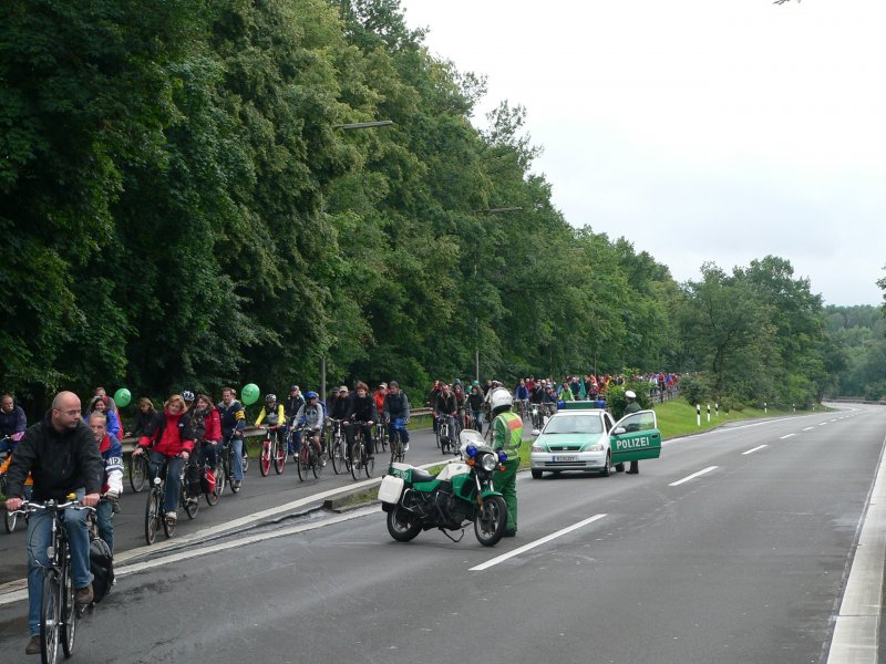 Fahrradsternfahrt im Juni 2009. Es ging auch ber die Avus.