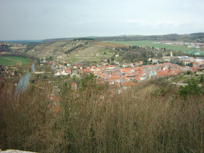 Freyburg (Unstrut) - Blick von der Neuenburg Richtung Zscheiplitz - Foto vom 20.03.2004
