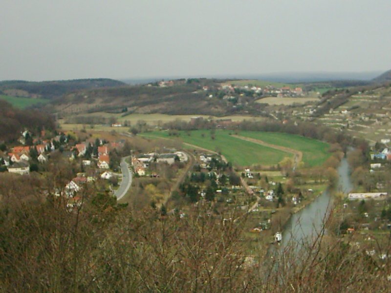 Freyburg (Unstrut) - Blick von der Neuenburg Richtung Zscheiplitz - Foto vom 20.03.2004