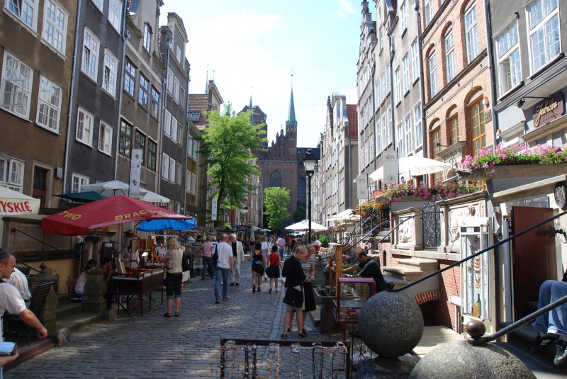 GDAŃSK, 17.06.2007, die Frauengasse mit Blick auf die Marienkirche