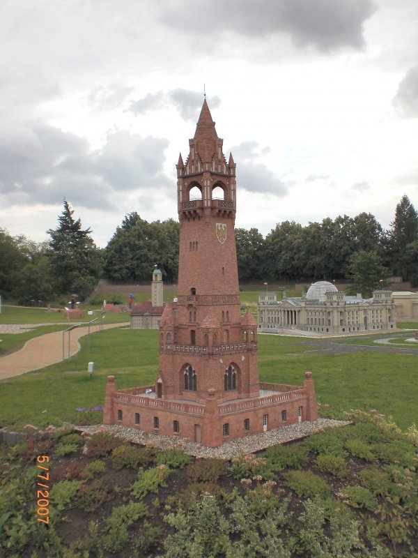 Grunewaldturm  als Modell im Modellpark Wuhlheide, Sommer 2007